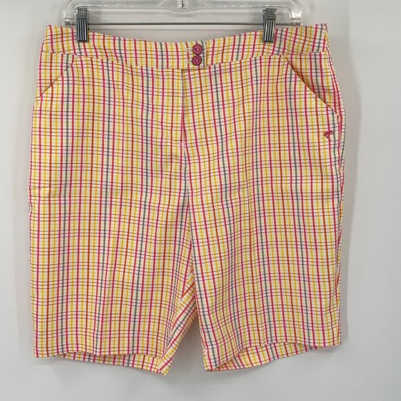 Golf‎ America Stretch Bright Geometric Polyester Women's Golf Shorts Size 12 - Picture 3 of 10